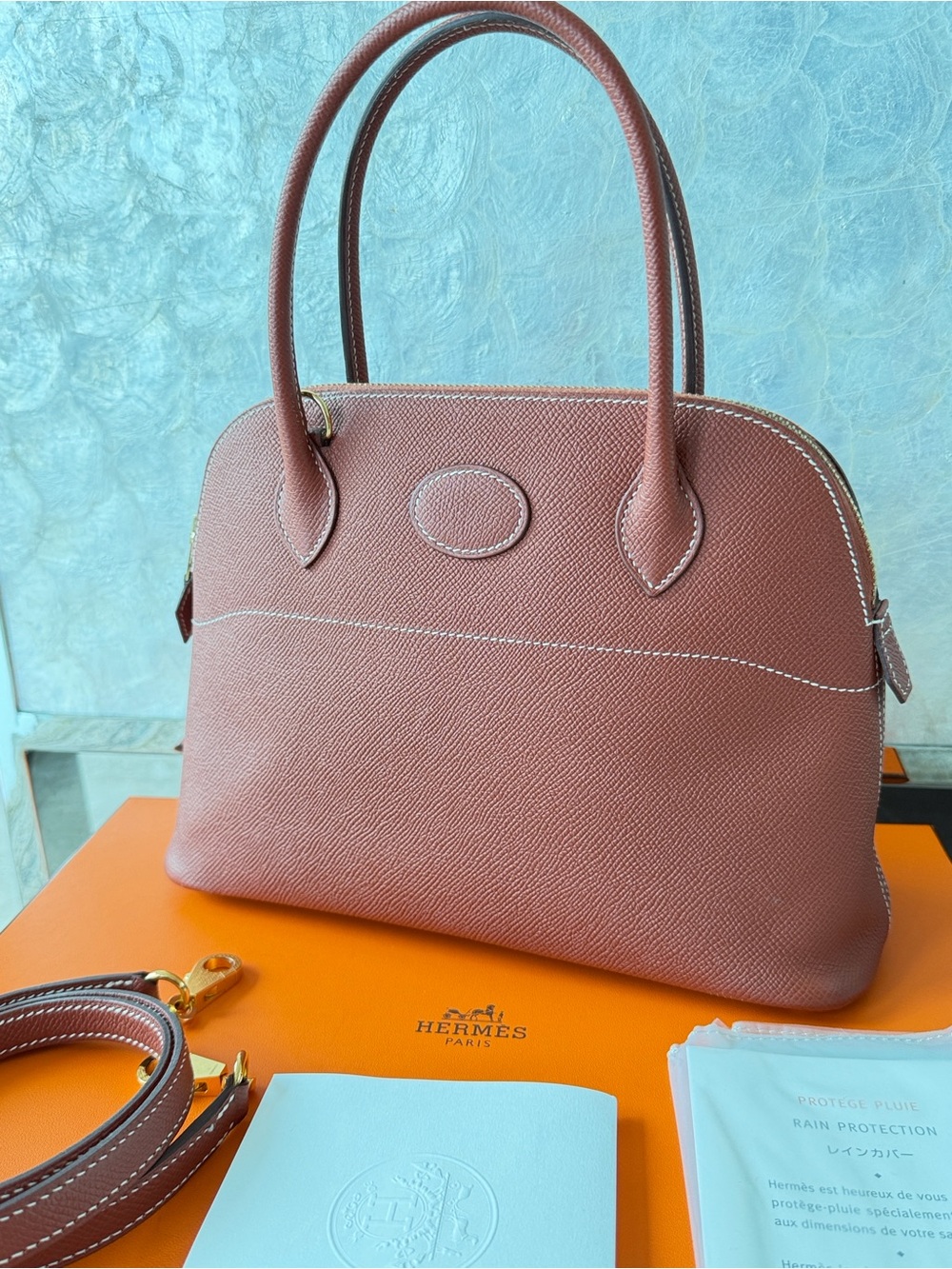 Hermès Bolide 27 Sienne Epsom Leather GHW – Stamp Y (2020) – Full Set - Picture 7 of 17